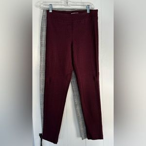 2 pairs KORYE pants, both size Medium, Burgundy texture and black/white plaid